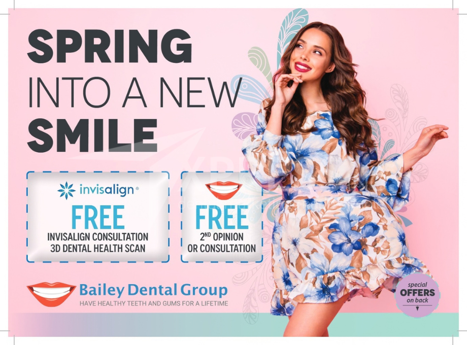 Grand opening flyer for Astra Dental Care in Bloomingdale, IL, featuring Dr. Shamil Shafi and a special offer.