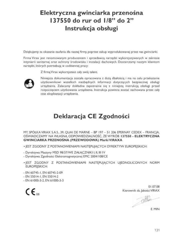 INSTRUKCJA Gwinciarka VIRAX Phenix III