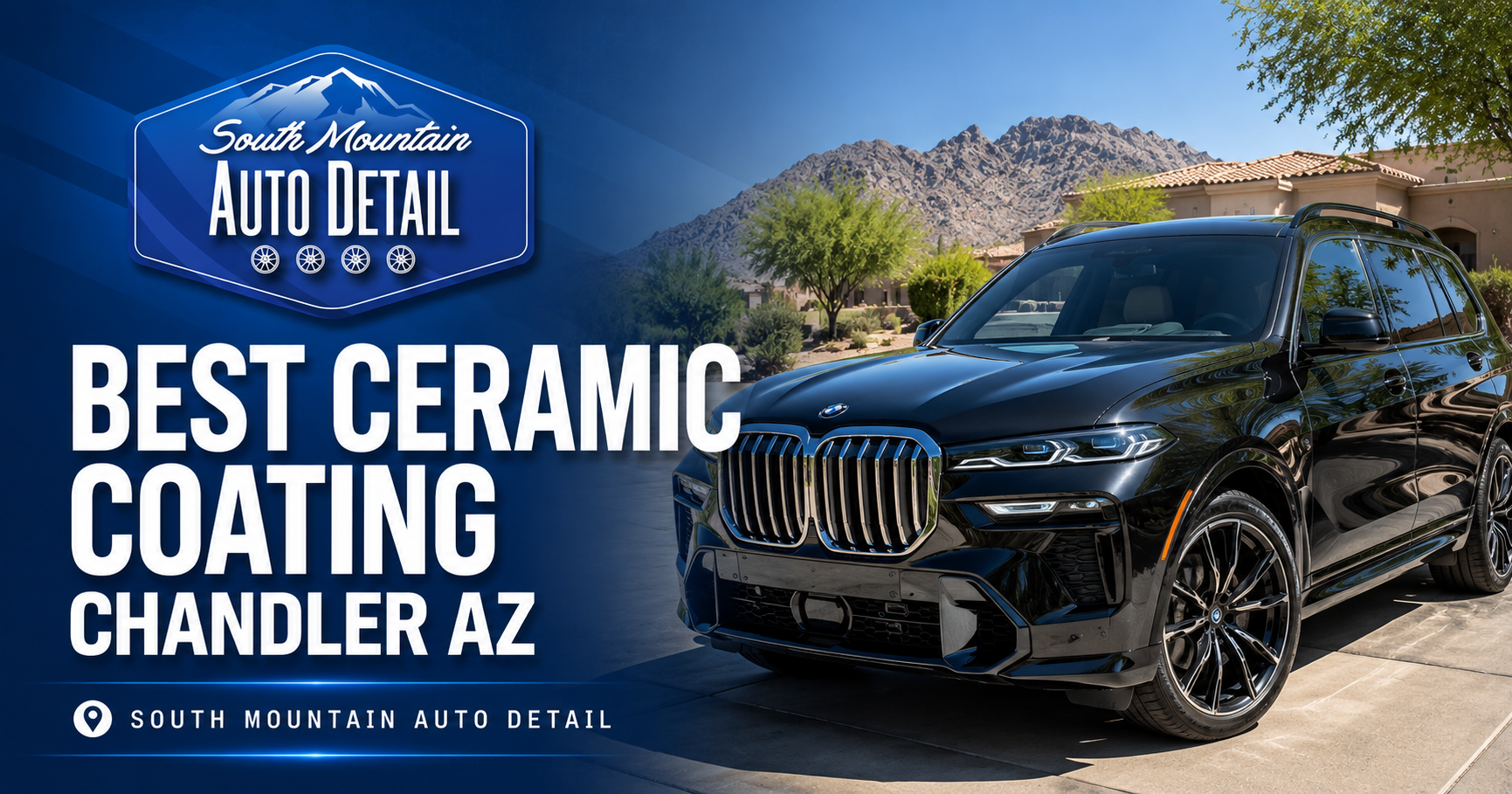 Black SUV at South Mountain Auto Detail ad for best ceramic coating in Chandler, AZ