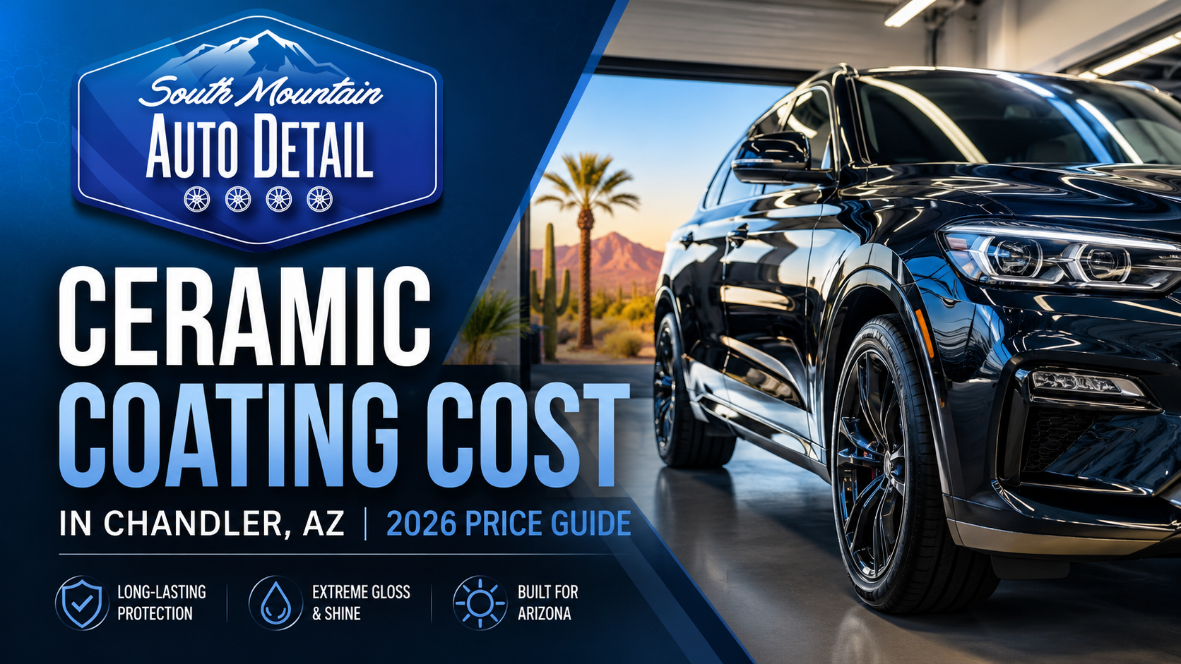 Professional ceramic coating service on a vehicle in Chandler AZ by South Mountain Auto Detail