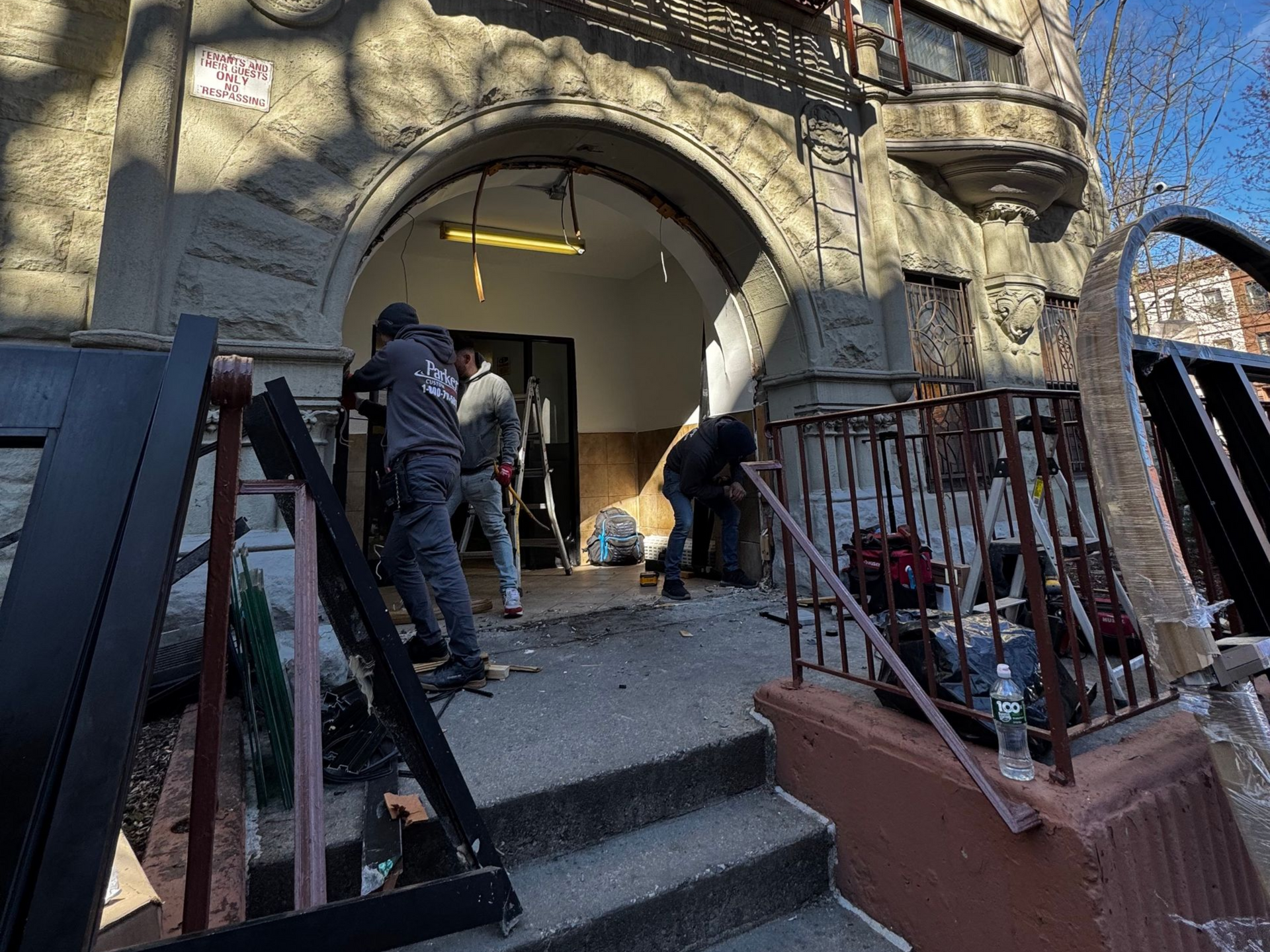 Removing existing metal door framing