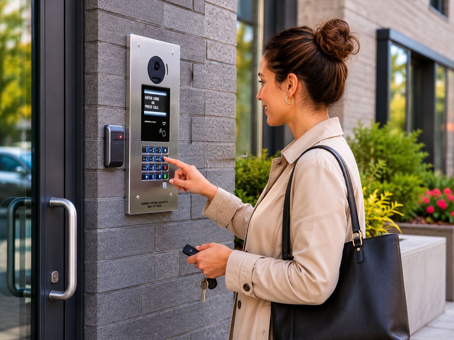 Access control keypad, commercial building entry, Westchester NY