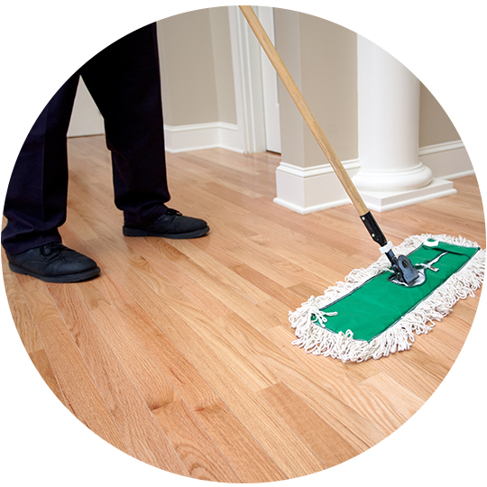 Dusting Hardwood Floor — Brisbane, QLD — Black & White Home Services