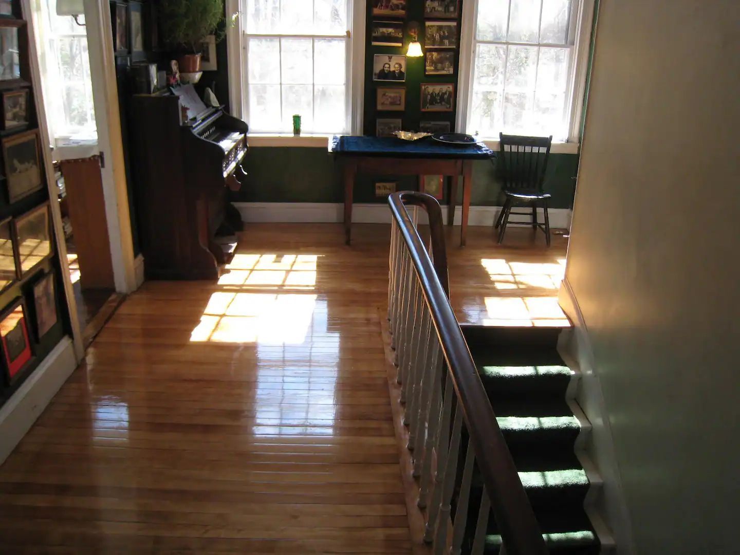 A staircase leading up to the second floor of a house