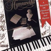 A piano keyboard is on the cover of a book titled hymnworks a tapestry of classical theatre and hymns.