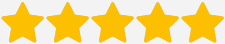 Five yellow stars in a horizontal row, representing a five-star rating.