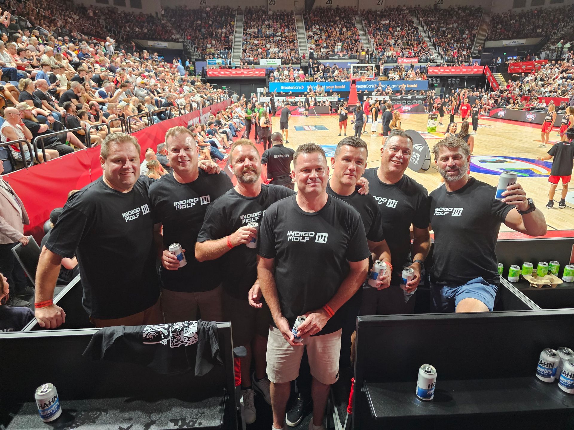 Indigo Wolf Staff at Hawks Game