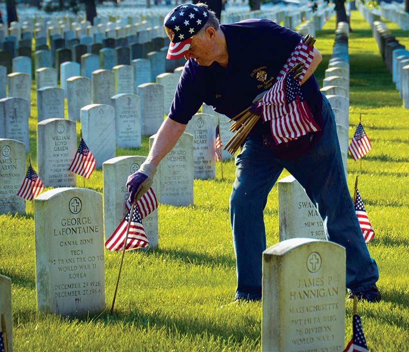 Flags at Grave Stones