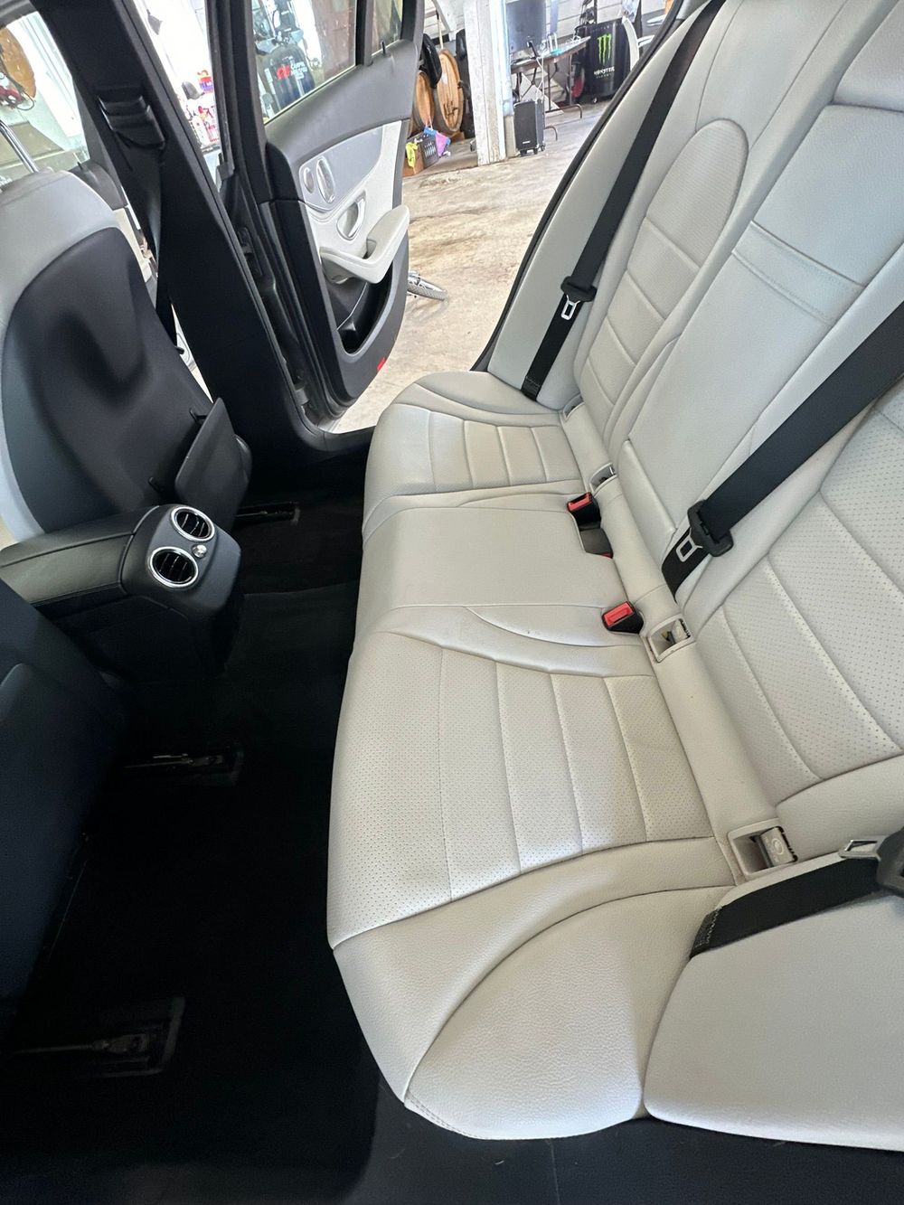 Clean leather back seat after an OG PRO Interior detail