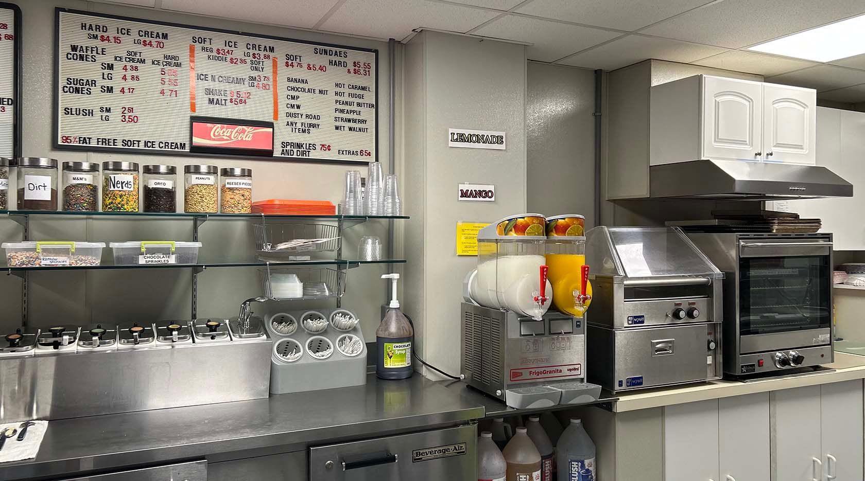 Snack bar menu