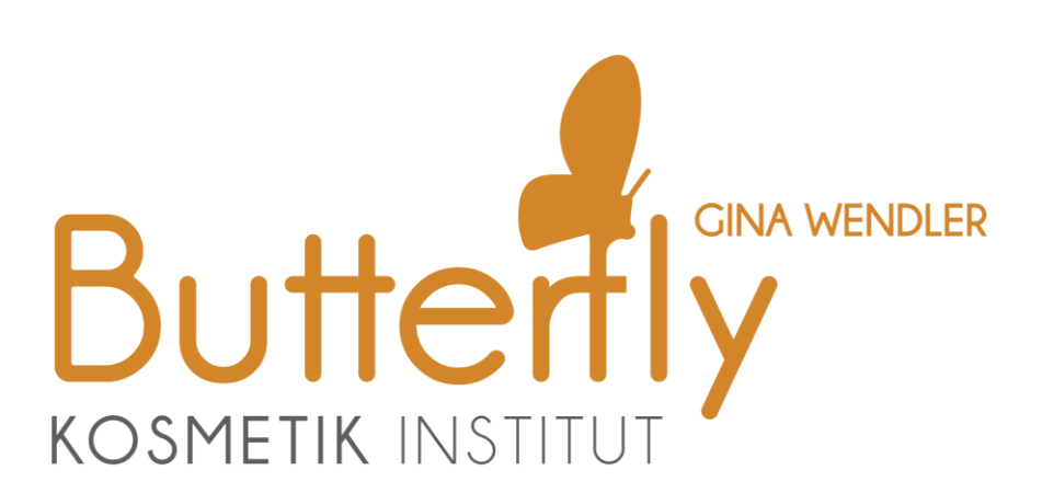 Ein Logo für das Butterfly Kosmetik Institut mit einem Schmetterling darauf