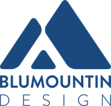 Logo BLUMOUNTIN Design in blau