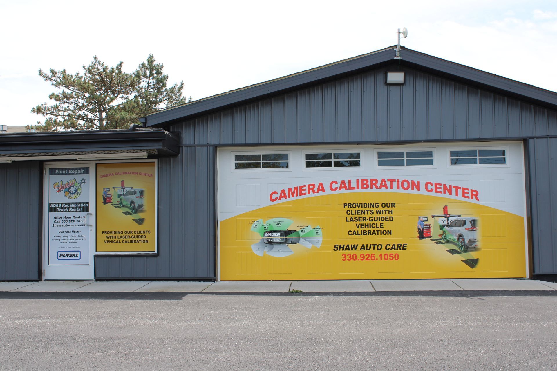 Wide shot of calibration facility interior