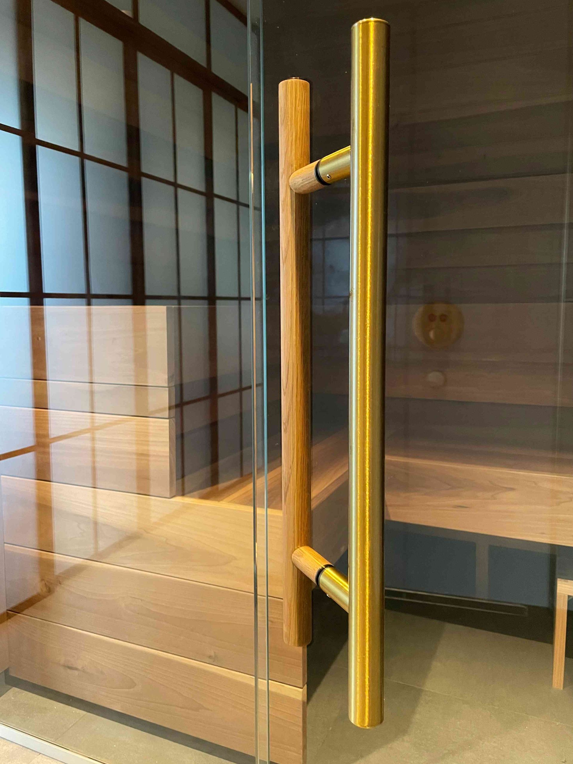 Sauna käepide harjatud kuld messing