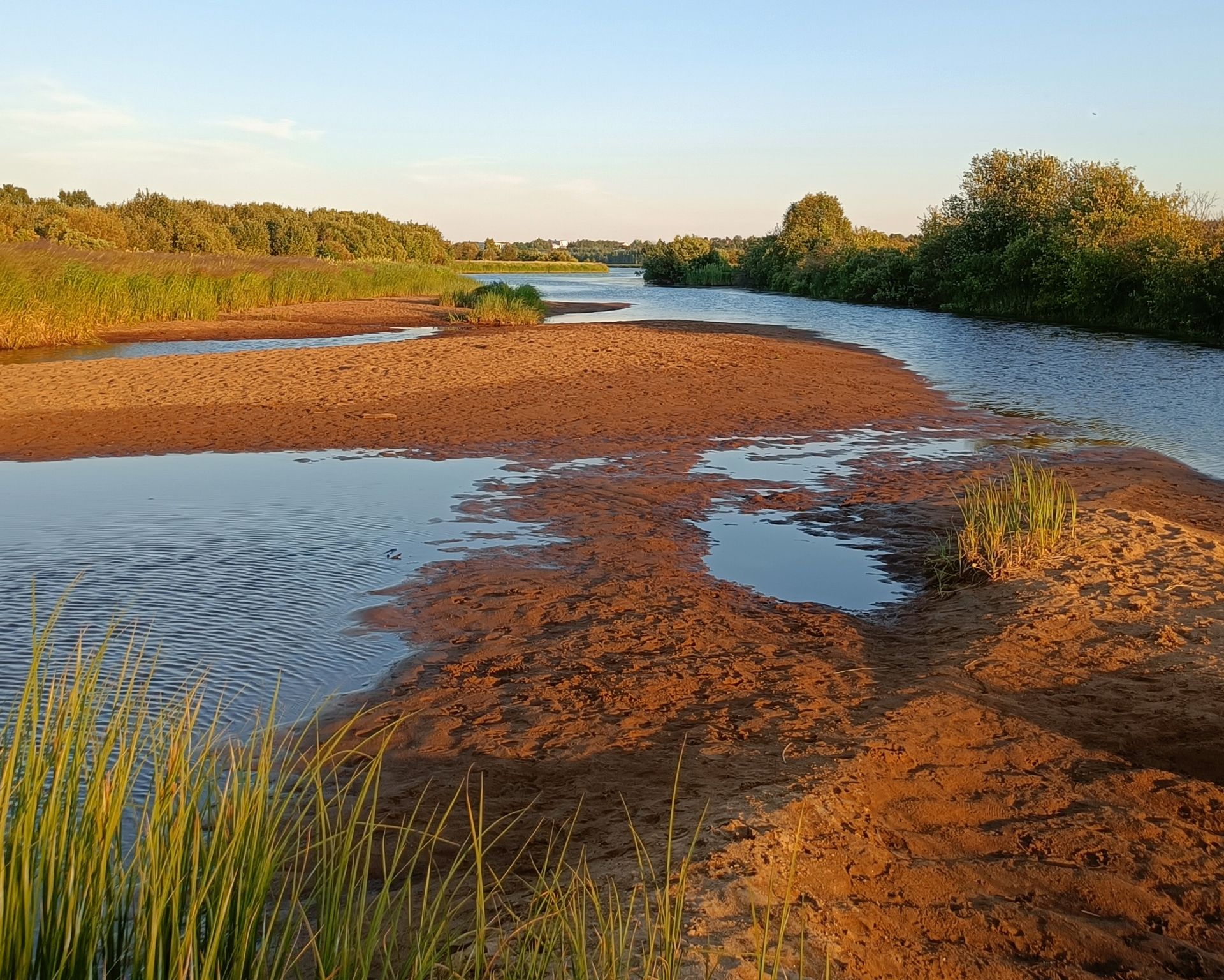 Sandy beaches of Ounasjoki Archipelago in Rovaniemi