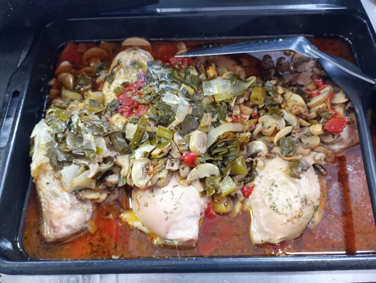 pollo con verduras