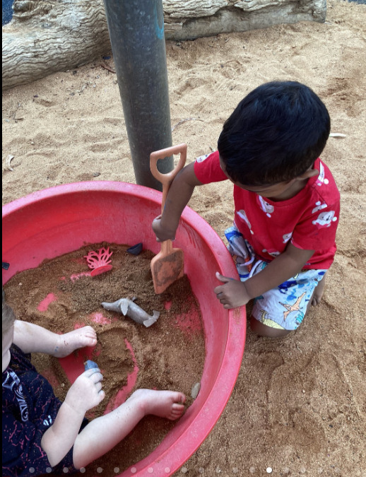 Two Children Playing In a Sand Box— Gap Community Early Learning Centre In The Gap, NT
