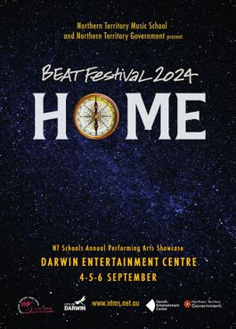 a blue poster with the word home on it