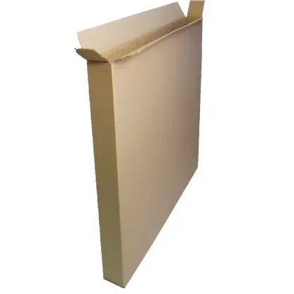 Tall, open brown cardboard box, ready for packing.