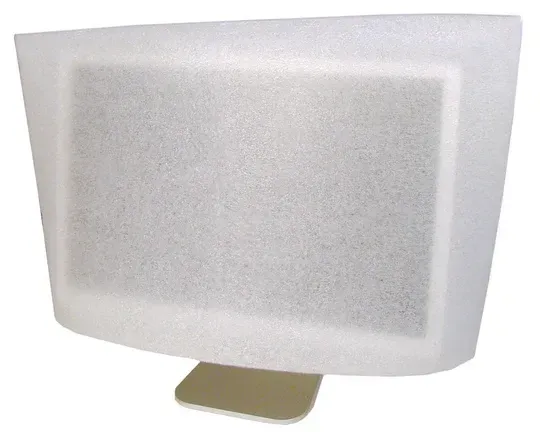 White monitor screen cover on a computer display.