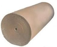 Roll of brown corrugated cardboard.