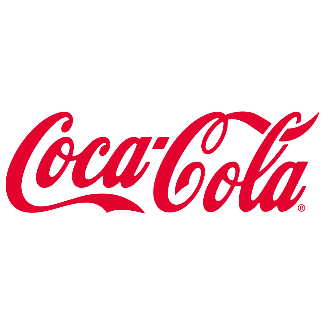 Logotipo de Coca-Cola en letras rojas sobre fondo blanco
