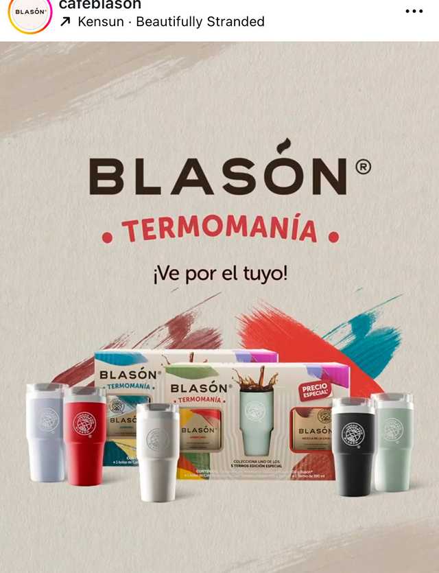 BLASÓN Termomanía promotional display with colorful hair dye products and “¡Ve por el tuyo!” text