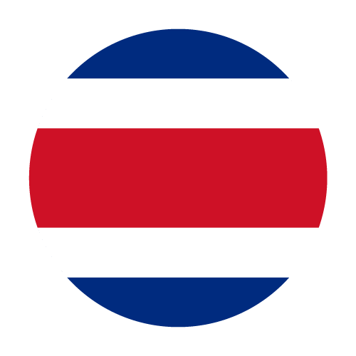 Emblema circular a rayas rojas, blancas y azules que se asemeja a la bandera de Tailandia.