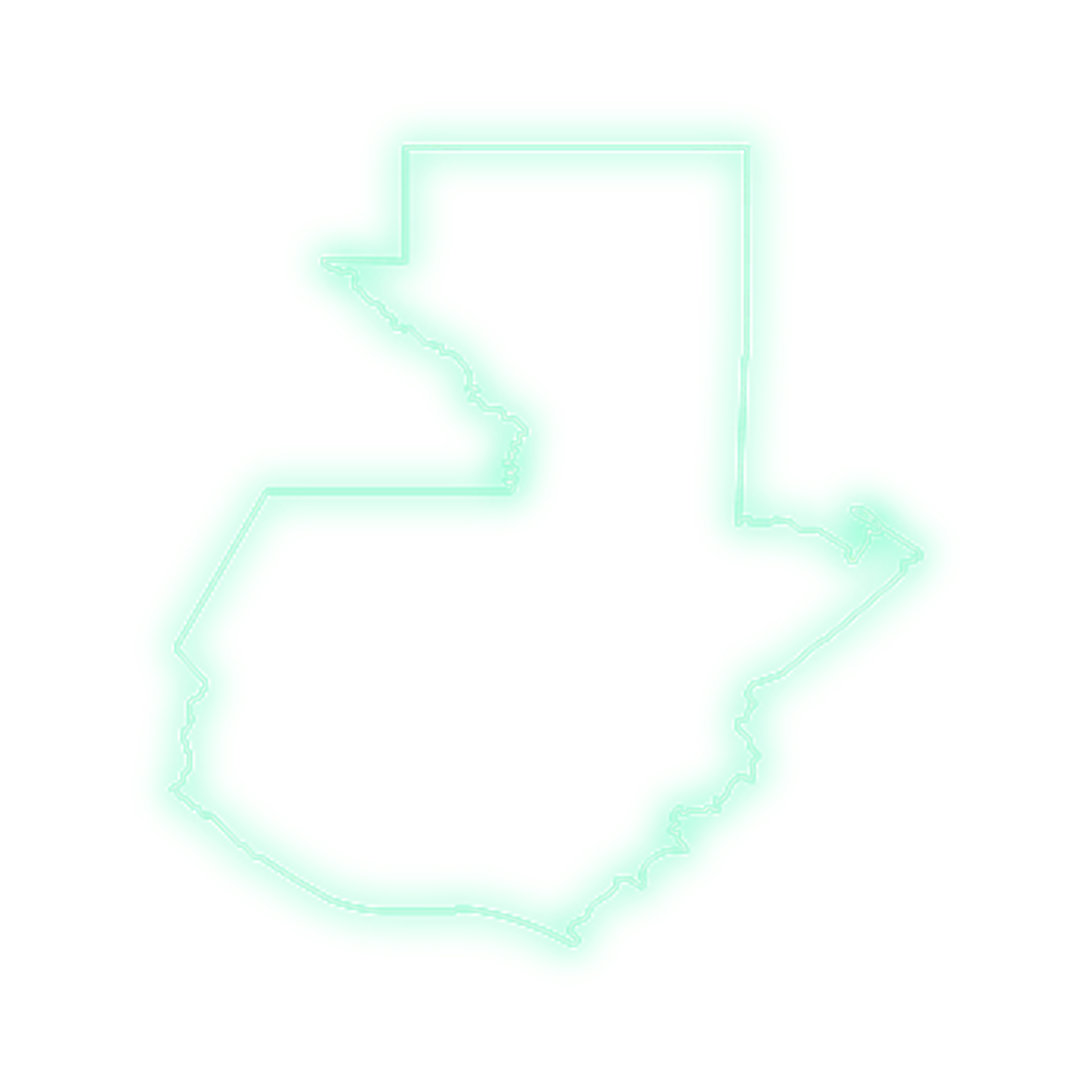Contorno verde menta pálido de una forma abstracta similar a una flecha sobre un fondo blanco.