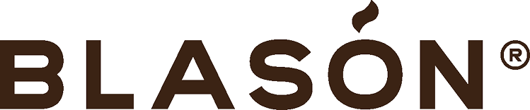 Logotipo de BLASÓN en marrón oscuro con una marca de acento sobre la O y un símbolo ®.