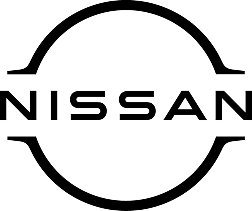 Logotipo de Nissan en color negro, con un emblema circular y la palabra “NISSAN” en el centro.