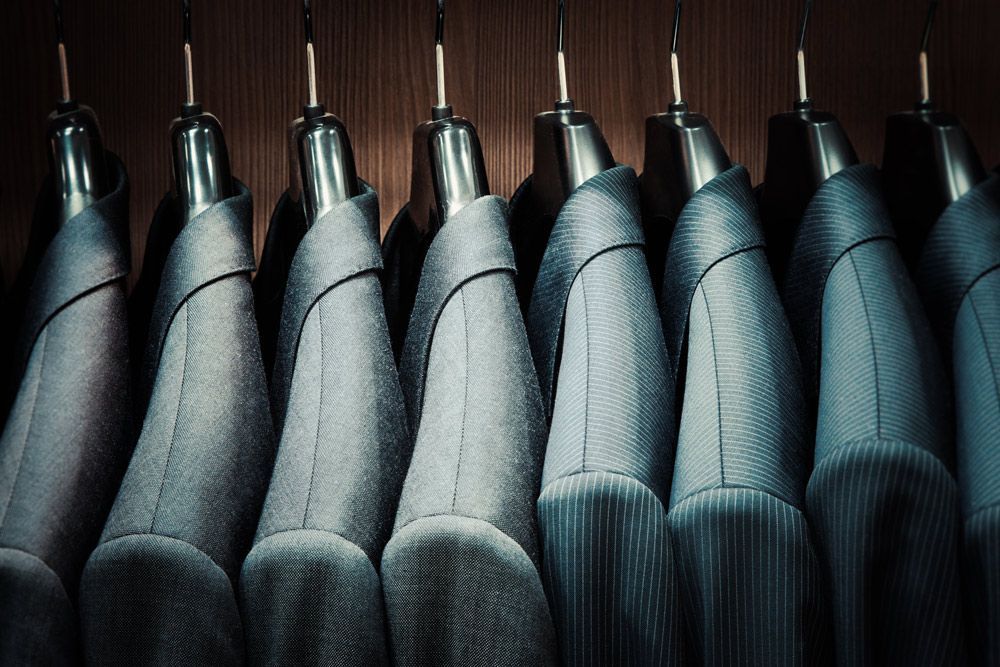 Set of Business Jackets Hanging on Coat Hangers   — New Park Suit Hire & Menswear in Hermit Park, QLD