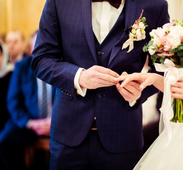 Groom in Stylish Blue Suit — New Park Suit Hire & Menswear in Hermit Park, QLD
