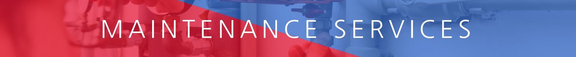Banner reading “Maintenance Services” on a pink and blue background
