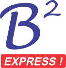 B² Express logo in blue and red on white background