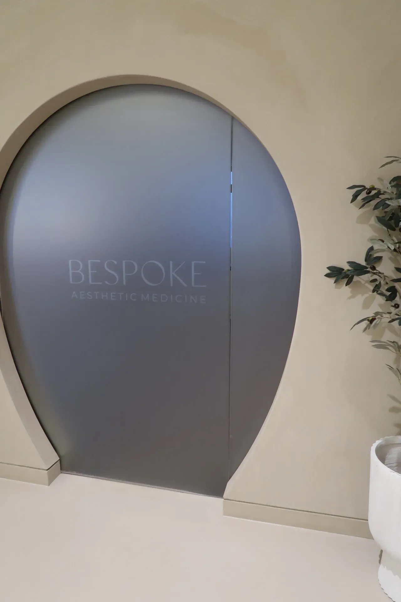 Frosted glass door with 