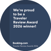 Traveler Review Award 2026 Winner. Booking.com guests love us. 