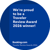 Traveler Review Award 2026 Winner. Booking.com guests love us. 