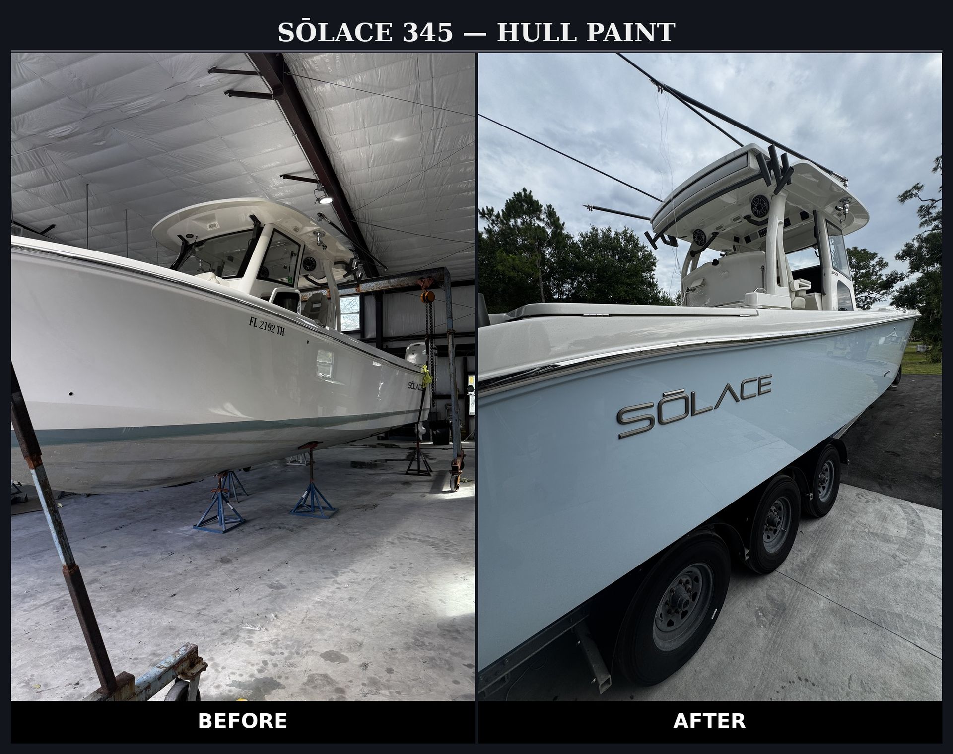 Man With Orbital Polisher Polishing Boat
