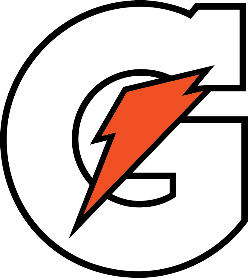 Black-outlined white “G” logo with an orange lightning bolt in the center