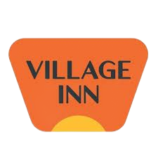 Orange Village Inn logo with black text and a yellow semicircle at the bottom