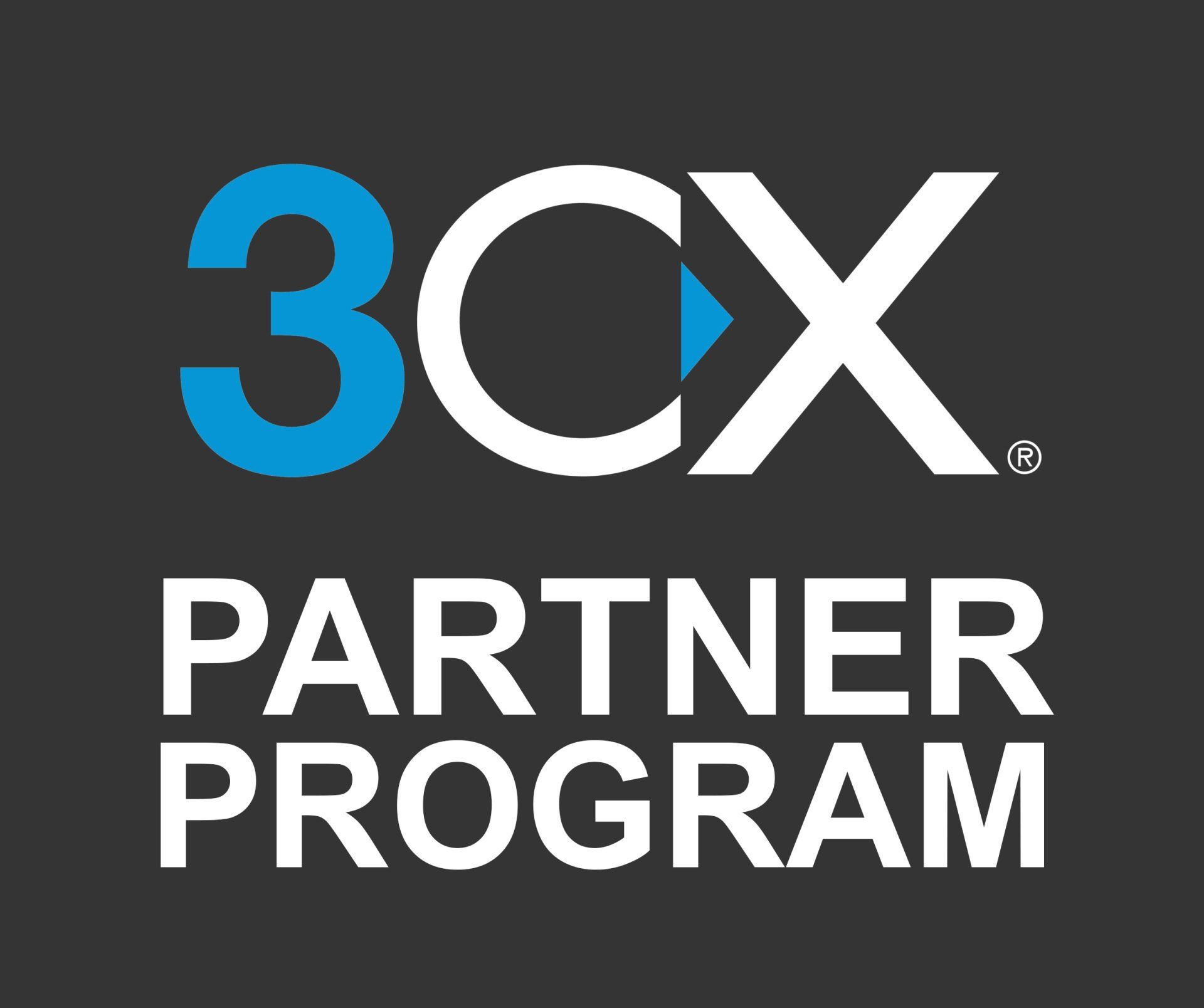A logo for a company called 3cx partner program