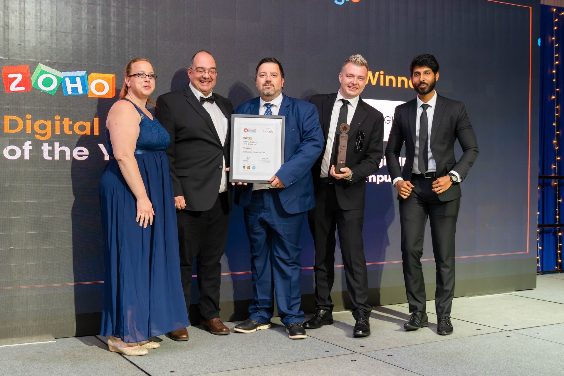 Digital Fire team at CanadianSME Awards Event