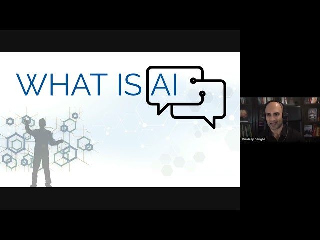 A man is giving a presentation on what is ai.