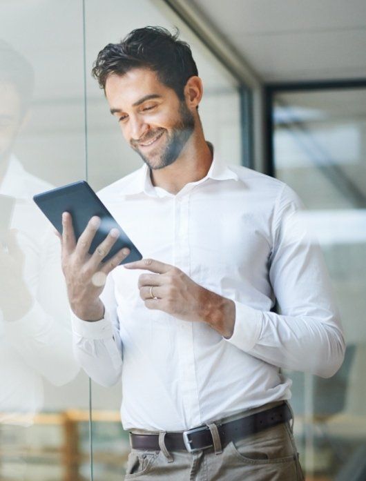 Business man with ipad
