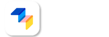 Abstract design of Levyl logo overlapping colourful angular shapes: blue, pink, and yellow.