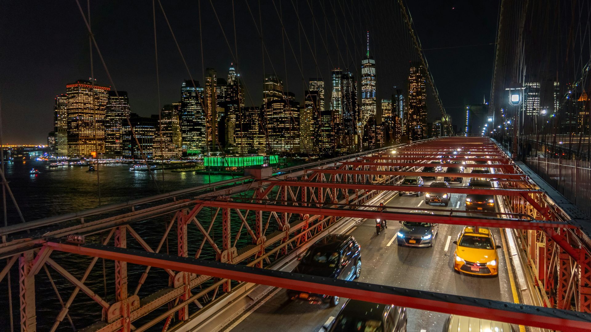 cars driving on bridge