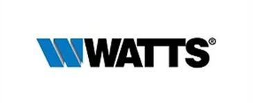 The watts logo is blue and black on a white background.