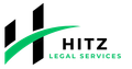 The logo for hitz legal services is black and green.