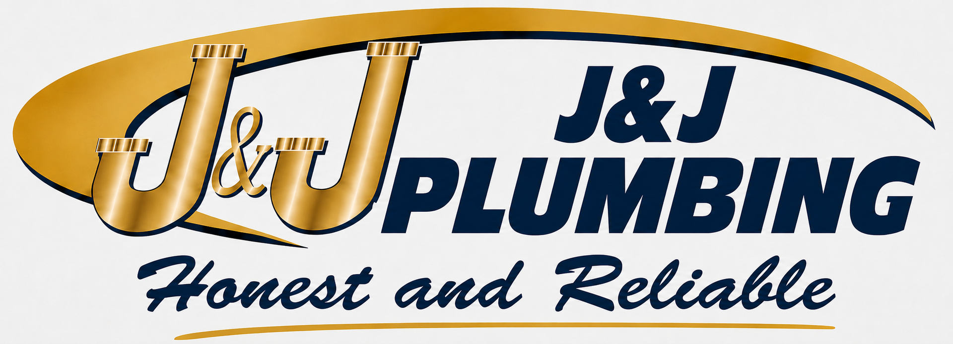 J&J Plumbing logo with gold &ldquo;J&J,&rdquo; blue &ldquo;PLUMBING,&rdquo; and the tagline &ldquo;Honest and Reliable&rdquo;